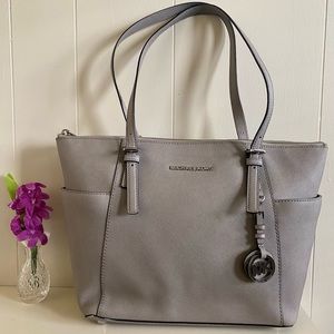 Michael Kors Gray Saffiano Leather Bag
